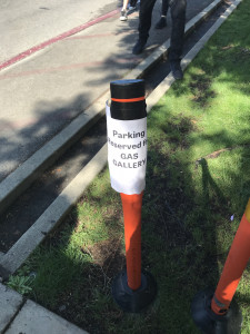 Sign: Parking reserved for Gas gallery